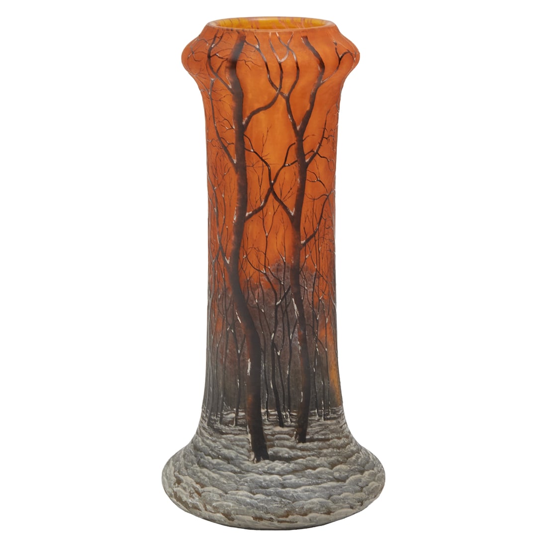 Daum Nancy Cameo Glass Winter Scene Vase (1 of 4)