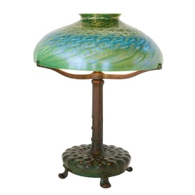 Tiffany Studios Lamp with Damascene Shade