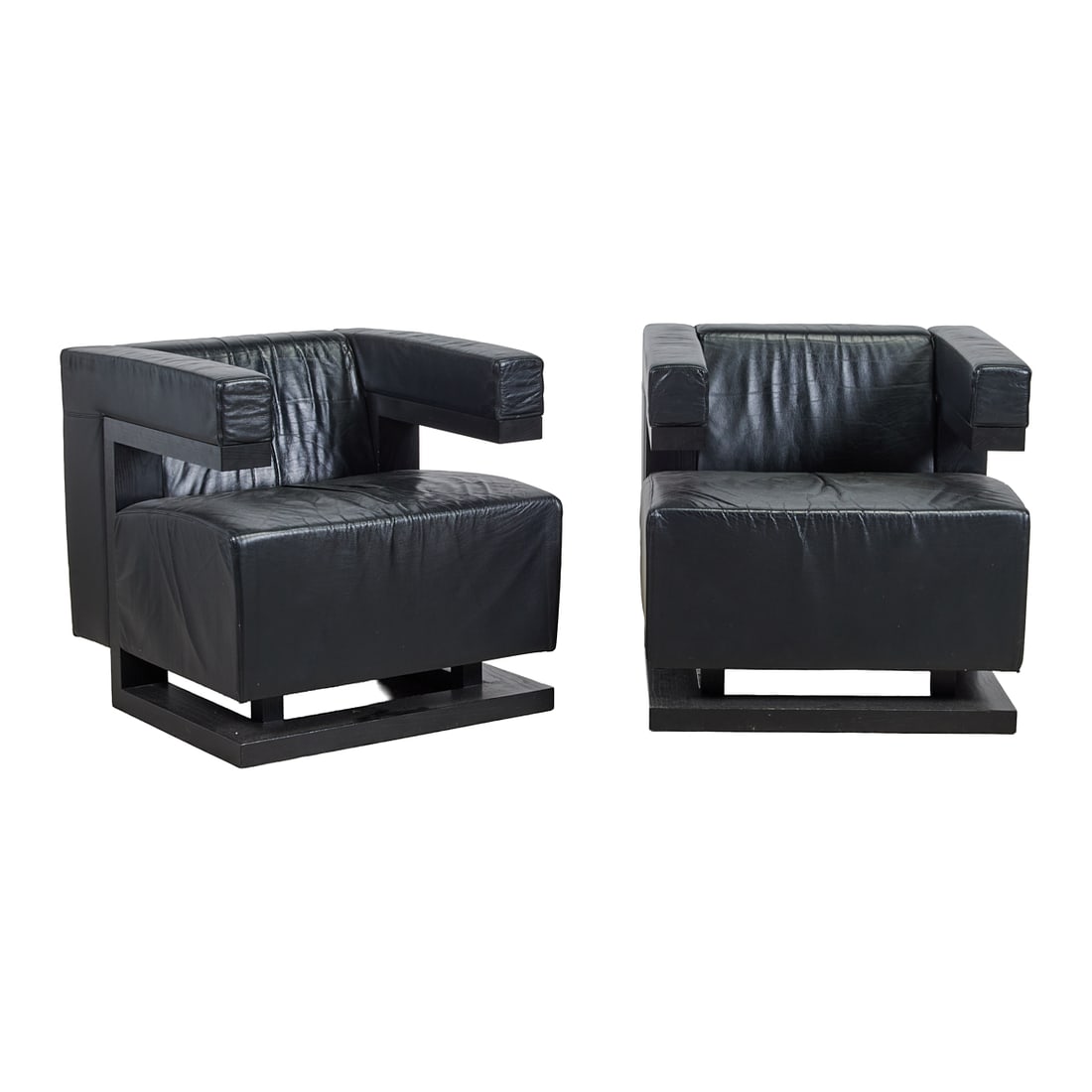 Pair of Walter Gropius F51 Black Ash and Black Leather Chairs (1 of 6)
