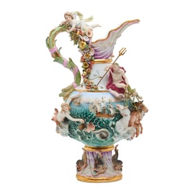 Meissen Porcelain Ewer Emblematic of Water