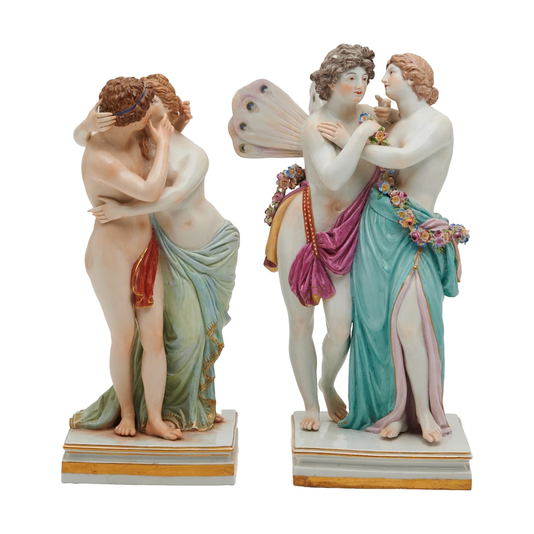 Two Meissen Porcelain Figural Groups of Mythic Lovers (1 of 6)