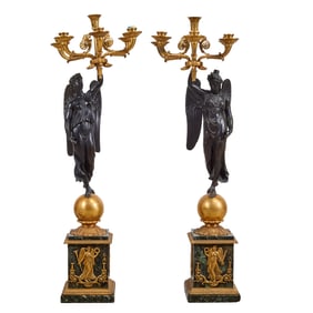 Pair of Empire Style Figural Candelabra