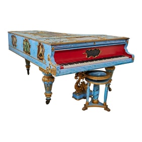 Grotrian Steinweg Rococo Style Grand Piano and Seat