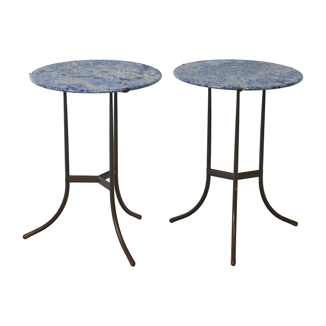 Pair of Cedric Hartmann Blue Marble and Copper Occasional Tables (1 of 6)