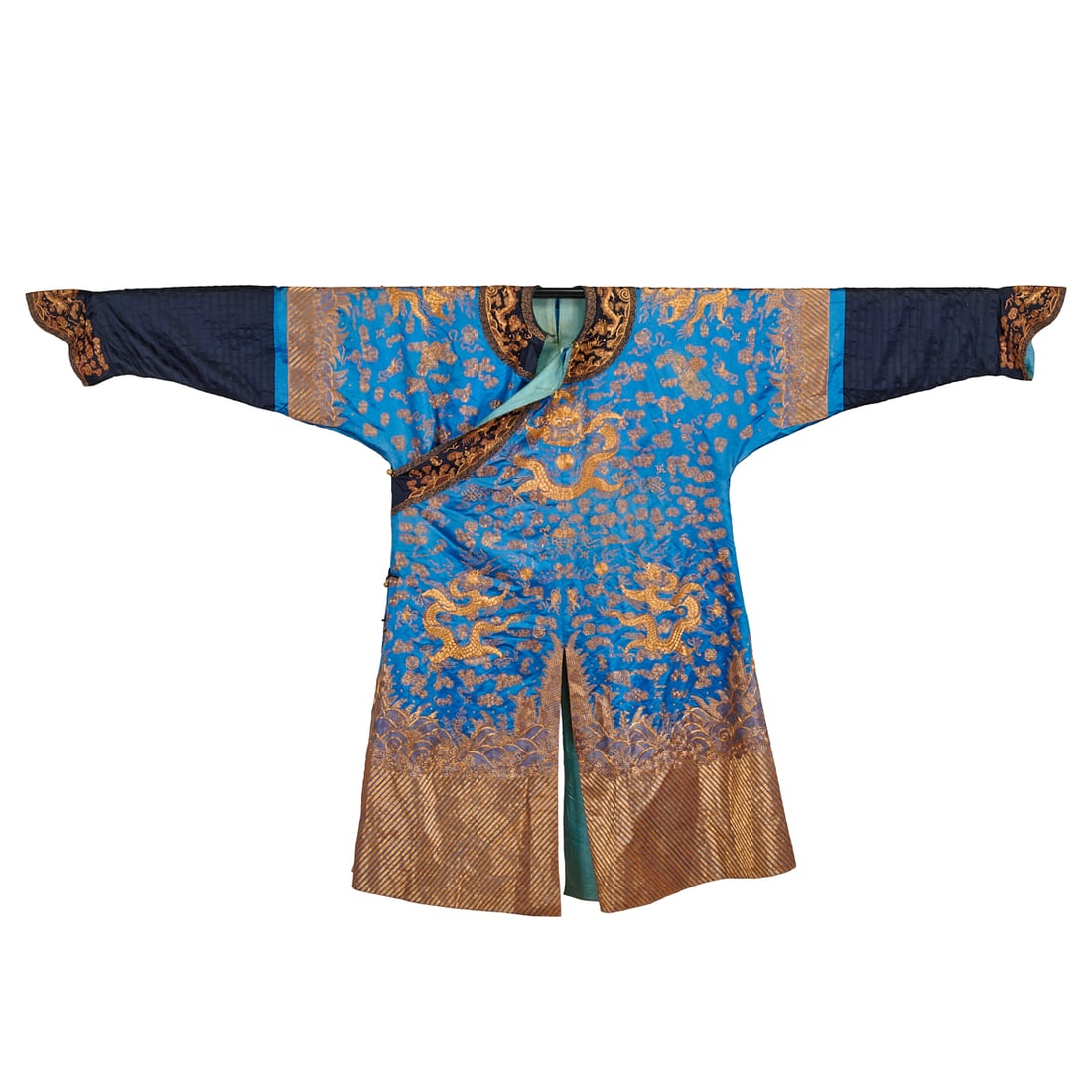 Chinese Brocade Silk Embroidered Dragon Robe (1 of 6)