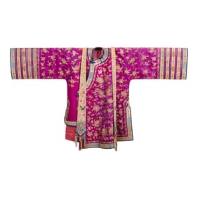 A Chinese Purple Ground Silk Embroidered Ladies Jacket