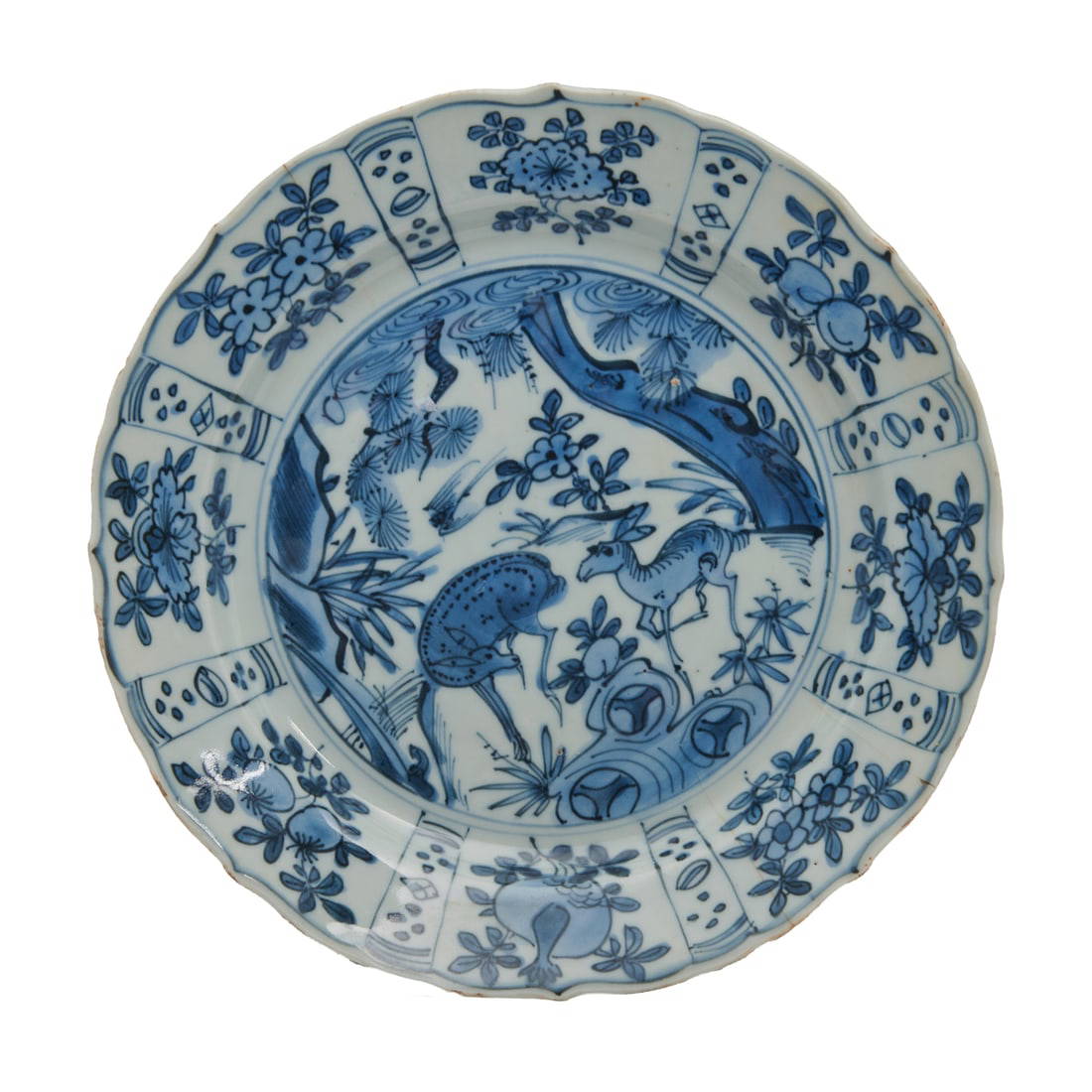 A Chinese Blue and White Ming Wanli Plate