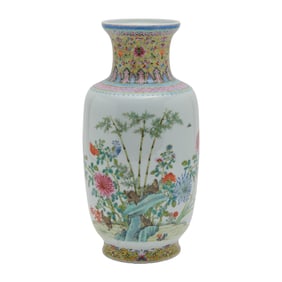 A Chinese Famille Rose Enameled Vase