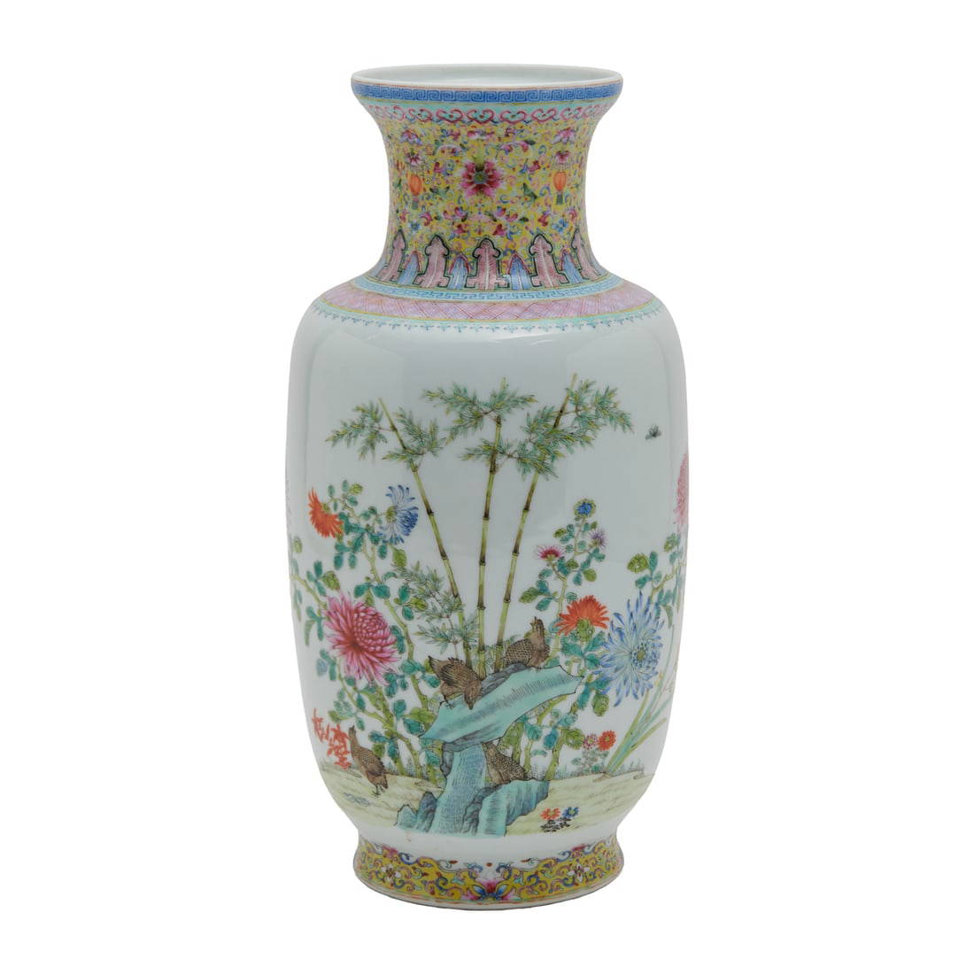 A Chinese Famille Rose Enameled Vase