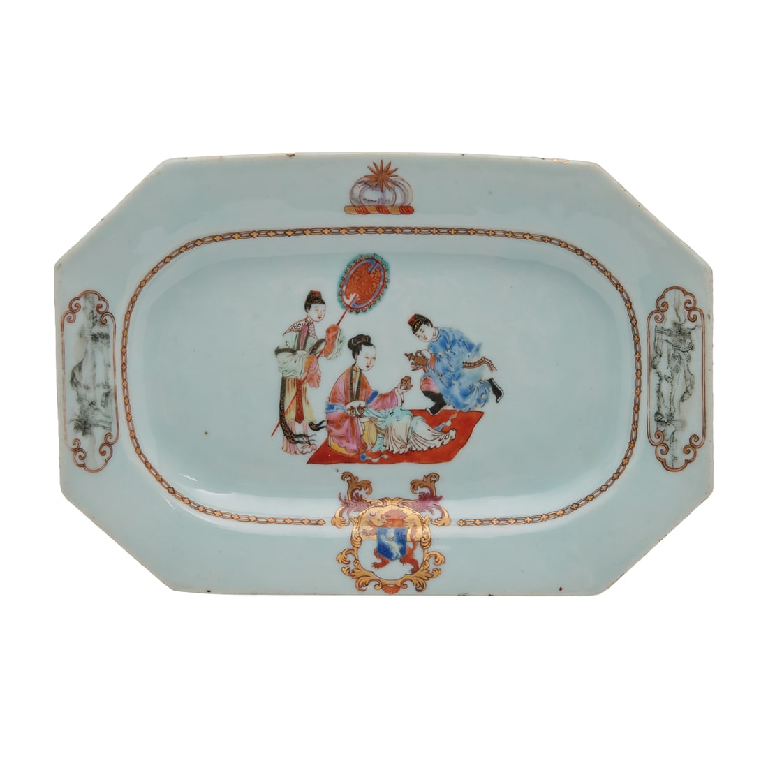 Chinese Export Porcelain Famille Rose Armorial Plate (1 of 3)