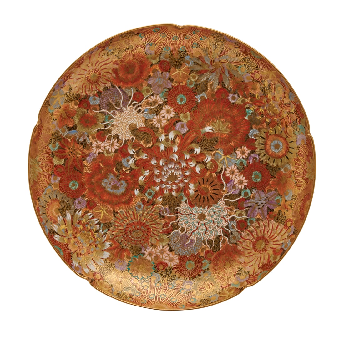 Japanese Kutani Gilt Mille Fleurs Porcelain Plate (1 of 4)