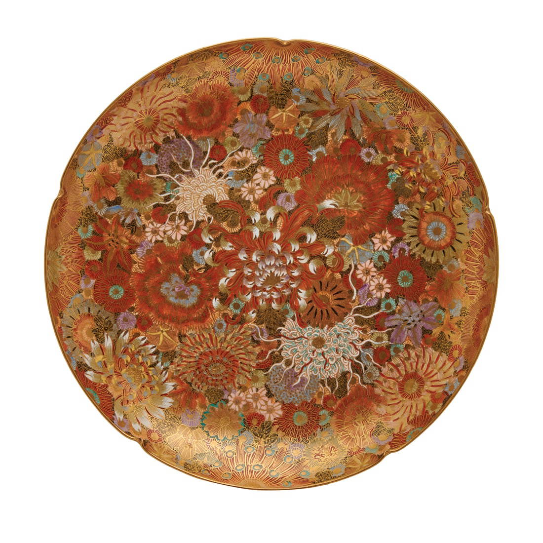 Japanese Kutani Gilt Mille Fleurs Porcelain Plate