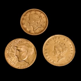 US $1.00 Gold Coins (3)