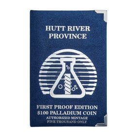 1989 Hutt River Province $100.00 Palladium One Ounce Proof Coin