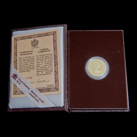 Canada 1989 $100.00 Gold Proof Coin 14K, weight 0.470 ounce