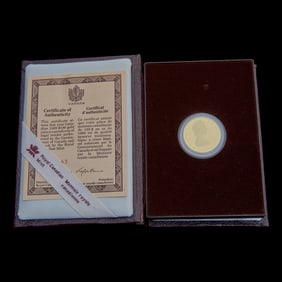 Canada 1989 $100.00 Gold Proof Coin 14K, weight 0.470 ounce