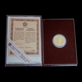 Canada 1991 $100.00 Gold Proof Coin 14K, weight 0.470 ounce