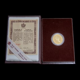 Canada 1992 $100.00 Gold Proof Coin 14K, weight 0.470 ounce