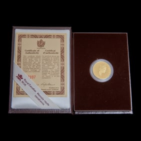 Canada 1993 $100.00 Gold Proof Coin 14K, weight 0.470 ounce