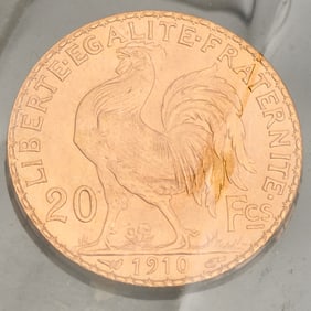 France 1910 20 Francs Gold Coin