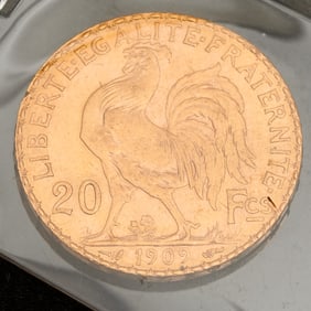 France 1909 20 Francs Gold Coin