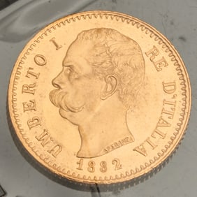 Italy 1881 and 1882 20 Lire Gold Coins