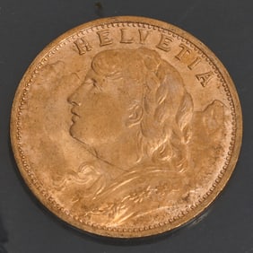 Swiss 1935 (2) 20 Francs Gold Coins