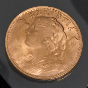 Swiss 1935 (2) 20 Francs Gold Coins