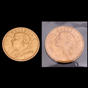Swiss 1910 and 1935 20 Francs Gold Coins