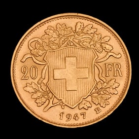 Swiss 1895 and 1947 20 Francs Gold Coins