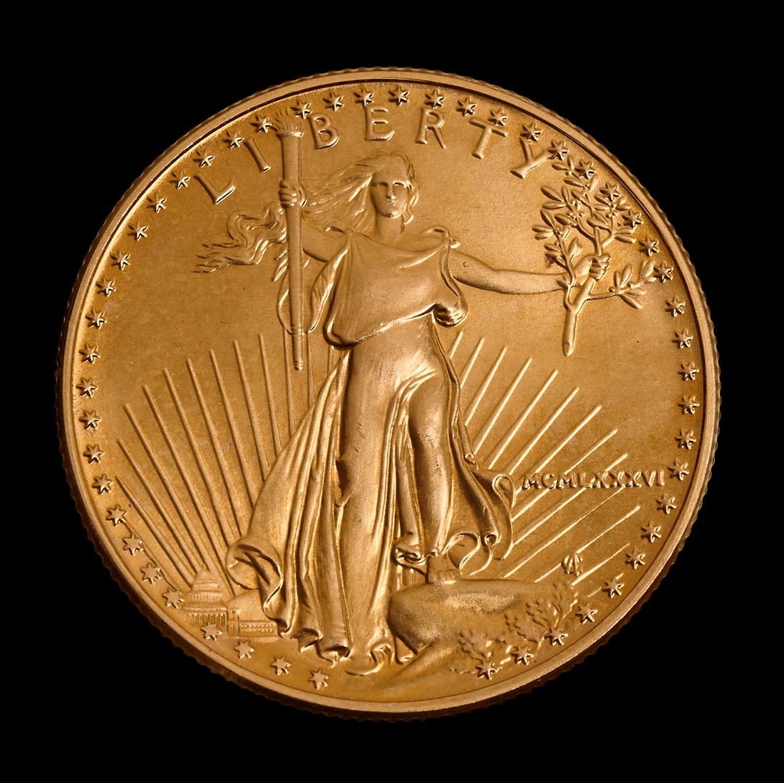US 1986 $25.00 Bullion Gold Coin: US 1986 $25.00 Bullion Gold Coin.
