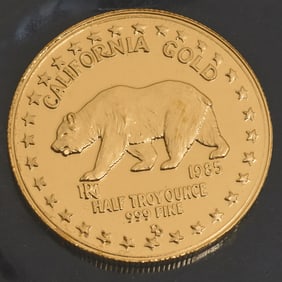 US California Gold 1985 Half Ounce Gold 99.9 Fine Gold Medallion
