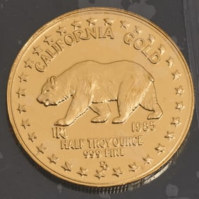 US California Gold 1985 Half Ounce Gold 99.9 Fine Gold Medallion