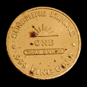 US 1987 Sunshine Mining .999 Fine Gold One Ounce Medallion