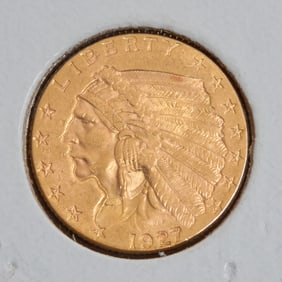 $2 1/2 1927 Indian Head Coin