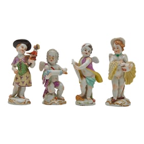Four Meissen Porcelain Figures of Children or Putti