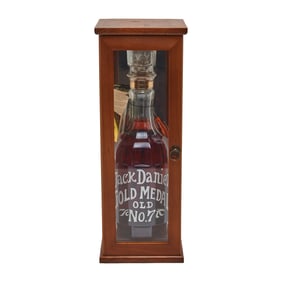 Decanter Bottle of Jack Daniels Gold Medal Old No. 7 with Display Box