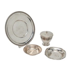 Four Sterling Silver Table Articles including Tiffany Jam Pot