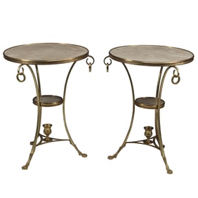 Pair of Louis XV Style Doré Bronze Two Tier Tables