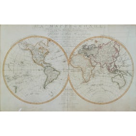 Herisson, Mappe Monde: Trois Voyage de Captain Cook, 1816