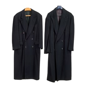 Two Menswear Black Cashmere Coats: Zegna and Donna Karan