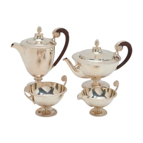 Four Piece English Sterling Silver Tea and Coffee Service