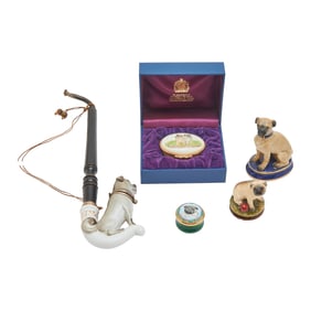 Halcyon Days Enamel Boxes, Pug Dogs