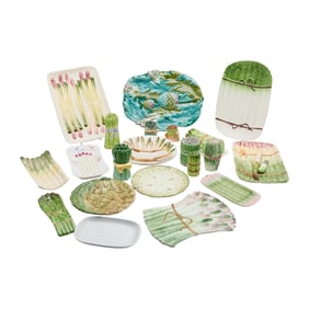 Large Groupe Trompe L Oeil Asparagus Tableware