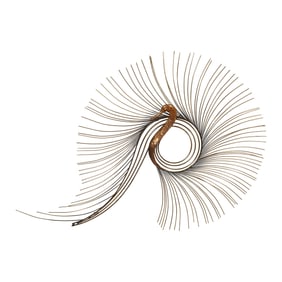 Curtis Jere Peacock Brass Wall Decoration