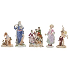 Five Meissen Porcelain Figures