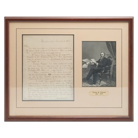 Framed Edwin M. Stanton, Letter
