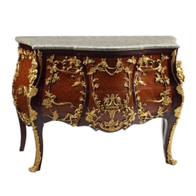 Louis XV Style Doré Bronze Mounted Commode with Granite Top
