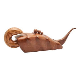 Charles B. Cobb Teapot Form Carved and Turned Wood Box #10