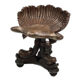 Neoclassical Grotto Style Piano Bench